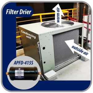 Appli Parts APFD-415S Filtro Secador 5/8 pulg para linea Liquido para Sistemas de Refrigeracion y aire acondicionado 415S ODF Soldable Universal Unidireccional 241mm Largo 95mm Ancho