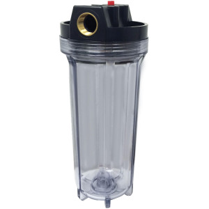 Appli Parts APWF-10T Filtro de Agua de 10 pulg color Transparente con Conector Hembra de 3/4 pulg de Bronce (No incluye el elemento filtrante)