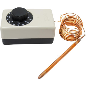 Danfoss 060H1708 UT 72, Termostato Mecanico, -30 a 30 C, Capilar de Cobre 3 m, Auto Reseteo, SPDT, Cerramiento IP20