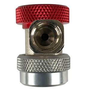 Appli Parts APQC-134H Acople Rapido Refrigeracion y Aire Acondicionado Automotriz para carga y servicio Compatible con R134a, Alta rojo, adaptador de bronce, conexion de 1/4 de pulg