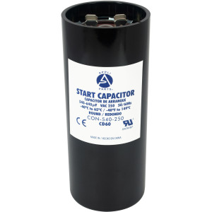 Appli Parts CON-540-250 Motor Start Capacitor 540-640 MFD uF, 250 VAC. Universal for Electric Motor Applications, 1.75 in Wide, 4.38 in Height