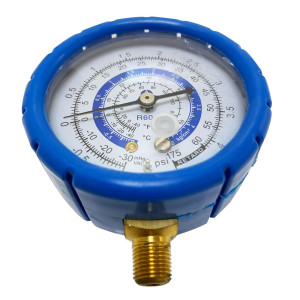 Appli Parts APMG-GA4L Esfera Manometro Baja R600 Escalas Duales Presion psi/Bar y Temperatura en Fahrenheit y Centigrados con conexion de 1/4 de pulg 