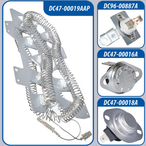 Appli Parts Heating Element Kit DC47-00019AKAP 
Includes: DC47-00019A Heater, DC47-00018A Thermostat, DC96-00887A Fuse, DC47-00016A Fuse