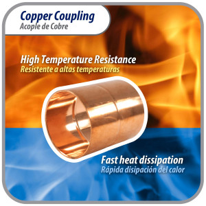 Appli Parts AP-A258 2-5/8 pulg Anillo de Cobre Accesorios de tuberia de cobre CxC Conexiones soldadas para aplicaciones de refrigeracion, aire acondicionado y plomeria Tuberia de cobre ACR y tipo L 