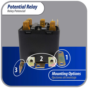 Appli Parts APPR-063 Potential Relay 063, Coil Voltage 170 V, Min Pick up 139 V, Max Pick up 153 V, Max Drop Out 55 V, 50/60 Hz Universal replacement for HVAC and Refrigeration units