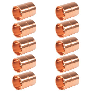 Appli Parts AP-A038B10 3/8 in, Anillo de Cobre Accesorios de tuberia de cobre CxC Conexiones soldadas para aplicaciones de refrigeracion, aire acondicionado, plomeria Tuberia ACR y tipo L, 10x Bolsa
