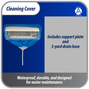 Appli Parts APCC-1836B Cleaning Cover Kit or Maintenance for Mini Split 1.5 - 3 Tons (from 18,000 to 36,000 Btu), 3 ft 3 in to 4 ft 3 in length, Waterproof, 9 ft 2 in Drain Hose, with Support Plate