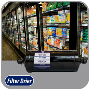 Appli Parts APFD-303 Filtro Secador 3/8 pulg para linea Liquido para Sistemas de Refrigeracion y aire acondicionado 303 SAE Rosca Universal Unidireccional 267mm Largo 100mm Ancho