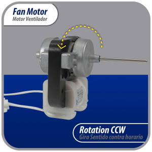 Appli Parts APFM-6122 8 W Fan Motor, 110 V, 50/60 Hz, 0.15 A, 3000 rpm, CCW rotation, Universal Evaporator Fan Motor replacement for original part numbers DAI6122 and others