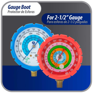Appli Parts APMG-GBK Protectores Azul y Rojo 2.5 pulg para manom Alta y Baja presion