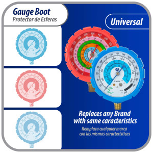 Appli Parts APMG-GBK Protectores Azul y Rojo 2.5 pulg para manom Alta y Baja presion