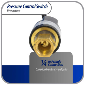 Appli Parts APPS-350250 Valvula Presostato R22 Alta, Abre 350 psi, Cierra 250 psi, 1 m Cable, SPST, 1/4 SAE Hembra, Reset Automatico, remplazo Universal para Aire Acondicionado