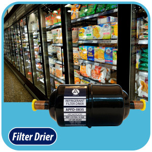 Appli Parts APFD-083S Filtro Secador 3/8 pulg para linea Liquido para Sistemas de Refrigeracion y aire acondicionado 083S ODF Soldable Universal Unidireccional 140mm Largo 51mm Ancho