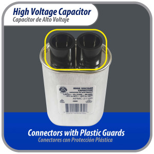 Appli Parts APMC-21105 1.05uf mfd (microfarads) High Voltage Microwave capacitor 2100V 50/60Hz CH85 21105 Universal Replacement for Multiple Brands NO PCB 