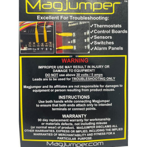 Supco MAG1YL Appliance Magjumper 30 Vac Magnetic Test Leads