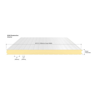 Kingspan Ks45 Shadowline Interior 4", Embossed, Imperial White