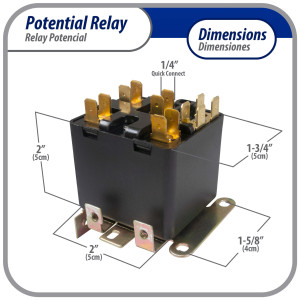 Appli Parts APPR-064 Potential Relay 064, Coil Voltage 395 V, Min Pick up 260 V, Max Pick up 275 V, Max Drop Out 120 V, 50/60 Hz Universal replacement for HVAC and Refrigeration units