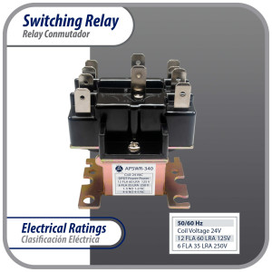 Appli Parts APSWR-340 90-340,24 VAC Coil, General Purpose Switching Relay,DPDT, for HVAC applications and other general electrical installations replaces APSR-340