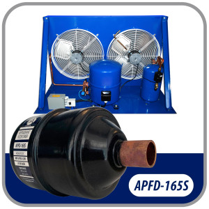 Appli Parts APFD-165S Filtro Secador 5/8 pulg para linea Liquido para Sistemas de Refrigeracion y aire acondicionado 165S ODF Soldable Universal Unidireccional 178mm Largo 76mm Ancho