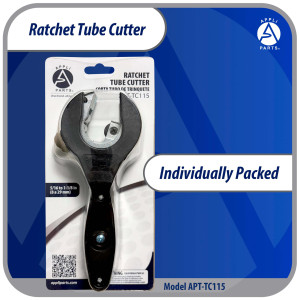 Appli Parts APT-TC115 Ratcheting Tube Cutter 5/16 a 1-1/8 in (8 a 29 mm) for Copper Aluminum Brass Stainless Steel and PVC with Spare Blade Ergonomic and Durable Design