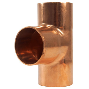 Appli Parts AP-T138 1-3/8in Wrot Copper Tee CxCxC connections for refrigeration, air conditioning and plumbing applications ACR and Type L copper pipe