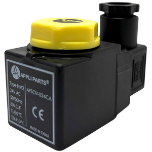 Appli Parts APSOV-024CA Bobina Valvula Solenoide AC 24 V, 50/60 Hz, compatible con todos los refrigerantes fluorados CFC, HCFC y HFC, valvula no incluida
