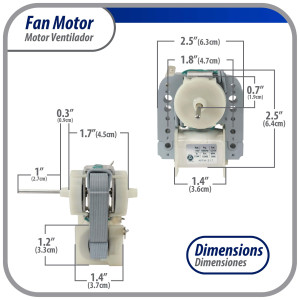 Appli Parts APFM-317 11.5 W Motor Ventilador, 110 V, 50/60 Hz, 0.21 A, 3000 rpm, rotacion CCW, para Evaporadores de Refrigeradores remplaza numeros de parte original WR60X30349, WR60X190, WR60X182 y otros Appli Parts APFM-317 11.5 W Motor Ventilador, 110 V, 50/60 Hz, 0.21 A, 3000 rpm, rotacion CCW, para Evaporadores de Refrigeradores remplaza numeros de parte original WR60X30349, WR60X190, WR60X182 y otros