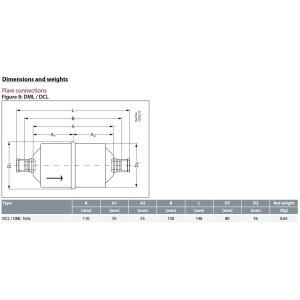 Danfoss 023Z5029 3/8in Liquid Line Refrigerant AC Filter Drier hvac refrigeration ODF 3.15-5tons Unidirectional 5-13/16in Long 3-1/8in Wide DCL 163S Danfoss 023Z5029 3/8in Liquid Line Refrigerant AC Filter Drier hvac refrigeration ODF 3.15-5tons Unidirectional 5-13/16in Long 3-1/8in Wide DCL 163S