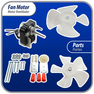 Appli Parts APFM-672 1/130 Hp Motor Ventilador, 220 V, 50/60 Hz, 3000 rpm, rotacion Reversible, Kit Universal, eje 3/16 pulg x 1-1/4 pulg largo, incluye 2 Aspa 4 y 5.5 pulg Certificado UL E479056 Remplaza NUV-672, SM672 Appli Parts APFM-672 1/130 Hp Motor Ventilador, 220 V, 50/60 Hz, 3000 rpm, rotacion Reversible, Kit Universal, eje 3/16 pulg x 1-1/4 pulg largo, incluye 2 Aspa 4 y 5.5 pulg Certificado UL E479056 Remplaza NUV-672, SM672