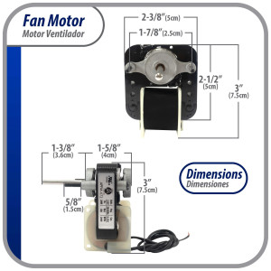 Appli Parts APFM-672 1/130 Hp Motor Ventilador, 220 V, 50/60 Hz, 3000 rpm, rotacion Reversible, Kit Universal, eje 3/16 pulg x 1-1/4 pulg largo, incluye 2 Aspa 4 y 5.5 pulg Certificado UL E479056 Remplaza NUV-672, SM672 Appli Parts APFM-672 1/130 Hp Motor Ventilador, 220 V, 50/60 Hz, 3000 rpm, rotacion Reversible, Kit Universal, eje 3/16 pulg x 1-1/4 pulg largo, incluye 2 Aspa 4 y 5.5 pulg Certificado UL E479056 Remplaza NUV-672, SM672