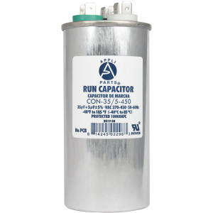 Appli Parts Condensador Capacitor de Marcha 35+5 Mfd uF (microfaradios) 370VAC o 450VAC CBB65 Universal Aire acondicionado y aplicaciones Redondo UL E476928 11.8cm Alto 5cm Ancho CON-35/5-450 Appli Parts Condensador Capacitor de Marcha 35+5 Mfd uF (microfaradios) 370VAC o 450VAC CBB65 Universal Aire acondicionado y aplicaciones Redondo UL E476928 11.8cm Alto 5cm Ancho CON-35/5-450