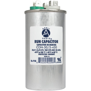 Appli Parts Condensador Capacitor de Marcha 30+5 Mfd uF (microfaradios) 370VAC o 450VAC CBB65 Universal Aire acondicionado y otras aplicaciones Redondo UL E476928 10.8cm Alto 5cm Ancho CON-30/5-450 Appli Parts Condensador Capacitor de Marcha 30+5 Mfd uF (microfaradios) 370VAC o 450VAC CBB65 Universal Aire acondicionado y otras aplicaciones Redondo UL E476928 10.8cm Alto 5cm Ancho CON-30/5-450