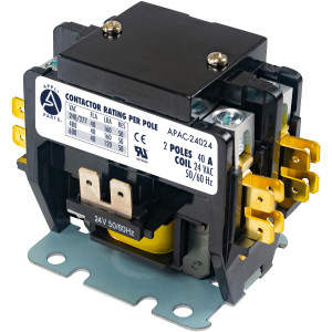 Contactor 2 Polos 40A 24V repuesto para compresores de CA y otras aplicaciones electricas Certificacion UL 476929 de Trabajo Pesado, Appli Parts modelo APAC-24024 Contactor 2 Polos 40A 24V repuesto para compresores de CA y otras aplicaciones electricas Certificacion UL 476929 de Trabajo Pesado, Appli Parts modelo APAC-24024