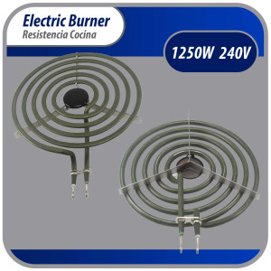 MP21YA Appli Parts Parts Surface Burner Heating Element 5 Turns, 8 in, 2100 W, 240 V, Compatible with Whirlpool 8053268, 9761345, 8053268, 9761345, 4165352, 4389732, 4163771, 877983, 879066, TS5W8221SS