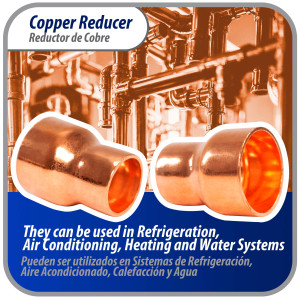 Appli Parts AP-R078058 Reductor de Cobre de 7/8x5/8 pulg Conexiones CxC soldadas para aplicaciones de refrigeracion, aire acondicionado y plomeria Tuberia de cobre ACR y Tipo L Appli Parts AP-R078058 Reductor de Cobre de 7/8x5/8 pulg Conexiones CxC soldadas para aplicaciones de refrigeracion, aire acondicionado y plomeria Tuberia de cobre ACR y Tipo L