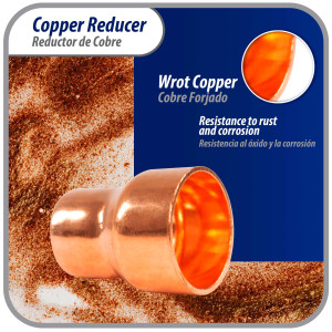 Appli Parts AP-R078058 Reductor de Cobre de 7/8x5/8 pulg Conexiones CxC soldadas para aplicaciones de refrigeracion, aire acondicionado y plomeria Tuberia de cobre ACR y Tipo L Appli Parts AP-R078058 Reductor de Cobre de 7/8x5/8 pulg Conexiones CxC soldadas para aplicaciones de refrigeracion, aire acondicionado y plomeria Tuberia de cobre ACR y Tipo L
