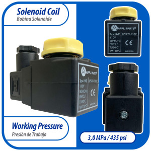 Appli Parts APSOV-110C 110 V Solenoid Coil, 50/60 Hz, compatible with multiple refrigerants CFC, HCFC and HFC, Valve body not included