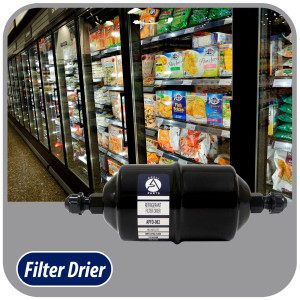 Appli Parts APFD-082 1/4 in Liquid Line Refrigerant AC Filter Drier hvac Refrigeration 082 SAE Flare connection universal unidirectional 6in long 2-1/4 in wide