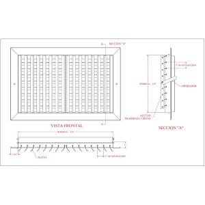 Supply Air Aluminum Grille Blind, White 20 x 06 in. Vermont SM20X06