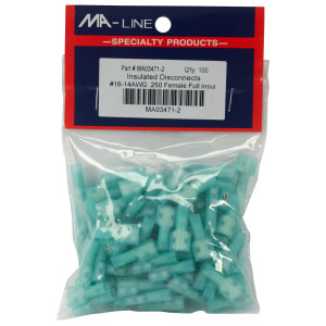 MA-Line MA03471-2 Quick Disconnect Fully Insulated Female 16-14F, 250 TAB. Bag of 100ea