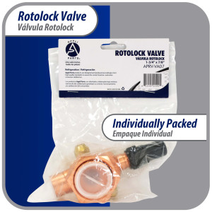 Appli Parts APRV-VA07 Rotolock Valve V07 1-3/4 in x 7/8 in ODF solder connection Universal replacement valve will work for refrigeration and air conditioning systems