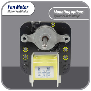 Appli Parts APFM-55 18 W Motor Ventilador, 110 V, 50/60 Hz, 0.38 A, 3000 rpm, rotacion CW remplazo Universal para Evaporadores, no incluye aspa, remplaza numeros originales WR60X203, 305540, PS304745, WR60X0191, WR60X0203, WR60X191 y otros Appli Parts APFM-55 18 W Motor Ventilador, 110 V, 50/60 Hz, 0.38 A, 3000 rpm, rotacion CW remplazo Universal para Evaporadores, no incluye aspa, remplaza numeros originales WR60X203, 305540, PS304745, WR60X0191, WR60X0203, WR60X191 y otros