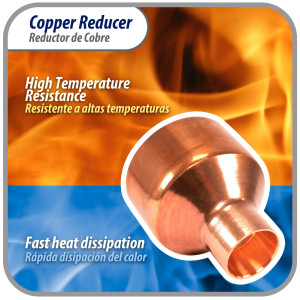 Appli Parts AP-R218078 Reductor de Cobre de 2-1/8x7/8 pulg Conexiones CxC soldadas para aplicaciones de refrigeracion, aire acondicionado y plomeria Tuberia de cobre ACR y Tipo L Appli Parts AP-R218078 Reductor de Cobre de 2-1/8x7/8 pulg Conexiones CxC soldadas para aplicaciones de refrigeracion, aire acondicionado y plomeria Tuberia de cobre ACR y Tipo L