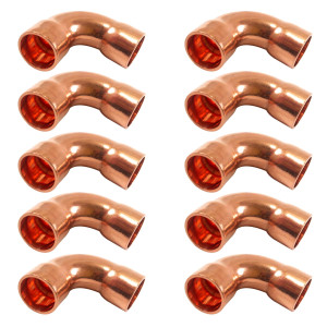 Appli Parts AP-C012LB10 1/2 90 Degree Elbow Long Turn Copper pipe fittings CxC Sweat connections for refrigeration, air conditioning and plumbing applications ACR and Type L copper pipe (10 x Bag) Appli Parts AP-C012LB10 1/2 90 Degree Elbow Long Turn Copper pipe fittings CxC Sweat connections for refrigeration, air conditioning and plumbing applications ACR and Type L copper pipe (10 x Bag)