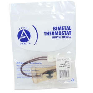 Appli Parts APBT-R3003P Bimetal Termico 2 Cables Abre a 9 C y Cierra a -2 C, un conector, cables de colores marron y marron, Referencia BIM-3003 Termodisco Appli Parts APBT-R3003P Bimetal Termico 2 Cables Abre a 9 C y Cierra a -2 C, un conector, cables de colores marron y marron, Referencia BIM-3003 Termodisco