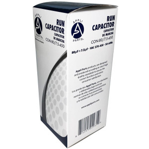 Appli Parts Condensador Capacitor de Marcha 80+7.5 Mfd uF (microfaradios) 370VAC o 450VAC CBB65 Universal Aire acondicionado y aplicaciones Redondo UL E476928 14cm Alto 6cm Ancho CON-80/7.5-450