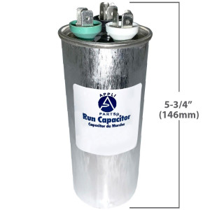 Appli Parts Condensador Capacitor de Marcha 80+7.5 Mfd uF (microfaradios) 370VAC o 450VAC CBB65 Universal Aire acondicionado y aplicaciones Redondo UL E476928 14cm Alto 6cm Ancho CON-80/7.5-450