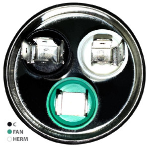 Appli Parts Condensador Capacitor de Marcha 80+7.5 Mfd uF (microfaradios) 370VAC o 450VAC CBB65 Universal Aire acondicionado y aplicaciones Redondo UL E476928 14cm Alto 6cm Ancho CON-80/7.5-450