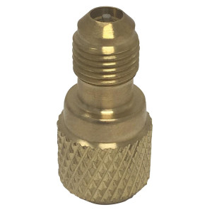 Appli Parts APCA-51614 Adaptador de Carga R410 Mini Split de 5/16 pulg Hembra x 1/4 pulg Macho, SAE, con valvula Gusanillo y Depresor Appli Parts APCA-51614 Adaptador de Carga R410 Mini Split de 5/16 pulg Hembra x 1/4 pulg Macho, SAE, con valvula Gusanillo y Depresor