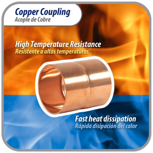 Appli Parts AP-A118B5 1-1/8 pulg Anillo de Cobre Accesorios de tuberia de cobre CxC Conexiones soldadas para aplicaciones de refrigeracion, aire acondicionado y plomeria Tuberia de cobre ACR y tipo L (5 x Bolsa)